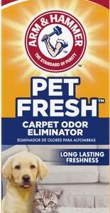 Petify 30oz Pet Fresh carpet odor eliminator powder box, yellow and blue packaging